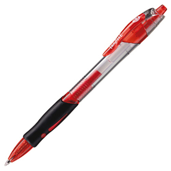 TANOSEE ノック式ゲルインクボールペン スリム 0.7mm 赤 1セット(10本)