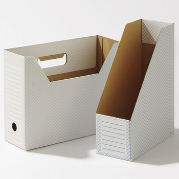TANOSEE ボックスファイル(ホワイト) A4タテ 背幅100mm ブルー 1パック(10冊)