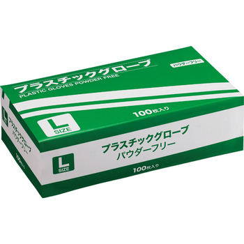 YAMAZEN プラスチックグローブ パウダーフリー L TM-L 1セット(1000枚:100枚×10箱)