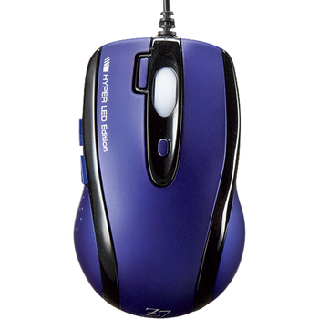 サンワサプライ HYPER LEDマウス USB有線 ネイビー MA-125HNV 1個