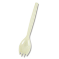シモジマ HEIKO プラスチックフォークスプーン 16cm アイボリー 単袋 #004513004 1パック(100本)