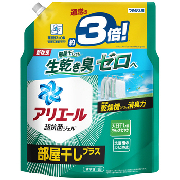 P&G アリエールジェル 部屋干しプラス つめかえ用 超ジャンボ 1.15kg 1パック