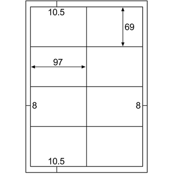 ヒサゴ エコノミーラベル A4 8面 97×69mm 四辺余白 ELM025S 1冊(30シート)