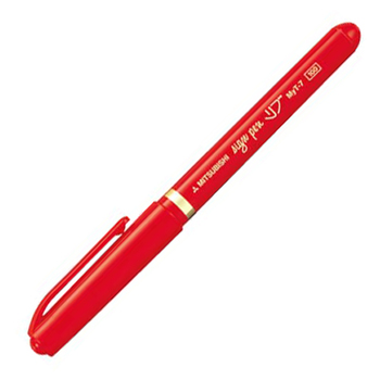 三菱鉛筆 水性サインペン リブ細字 0.7mm 赤 MYT7.15 1本