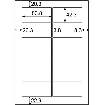 ヒサゴ エコノミーラベル A4 12面 83.8×42.3mm 四辺余白 角丸 ELM007S 1冊(30シート)