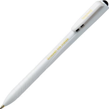 TANOSEE ノック式なめらかインク油性ボールペン(使い切りタイプ) 0.7mm 黒 (軸色:白) 1セット(100本:10本×10パック)