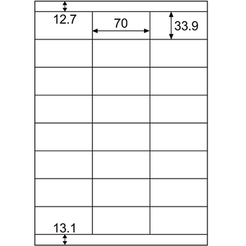 ヒサゴ エコノミーラベル A4 24面 70×33.9mm 上下余白 ELM021S 1冊(30シート)