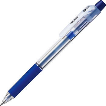 TANOSEE ノック式油性ボールペン ロング芯タイプ 0.5mm 青 1セット(10本)