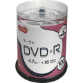 TANOSEE データ用DVD-R 4.7GB 1-16倍速 ホワイトワイドプリンタブル スピンドルケース 1パック(100枚)