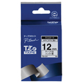 ブラザー ピータッチ TZeテープ ラミネートテープ 12mm 白/黒文字 TZE-231 1個