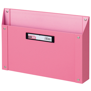 TANOSEE マグネットボックス(貼り表紙) A4ヨコ型 ピンク 1個