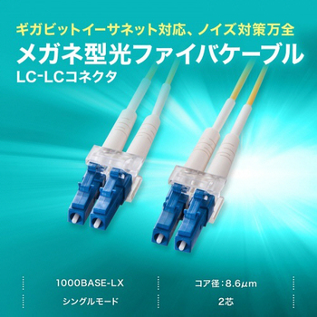 サンワサプライ メガネ型光ファイバケーブル LC×2-LC×2 1m シングルモード8.6μm HKB-LCLC1-01N 1本