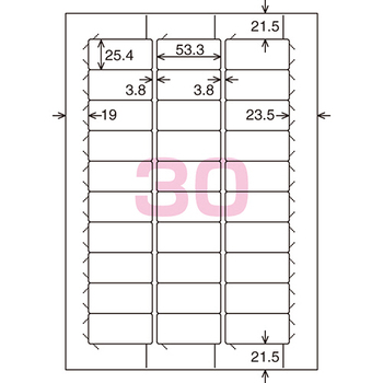 コクヨ プリンタを選ばない はかどりラベル(各社共通レイアウト) A4 30面 25.4×53.3mm KPC-E1301-20N 1冊(22シート)