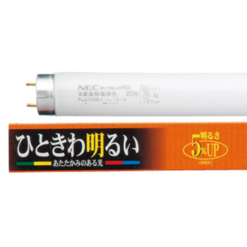 ホタルクス(NEC) 蛍光ランプ ライフルックHGX 直管グロースタータ形 20W形 3波長形 電球色 業務用パック FL20SSEX-L/18-X 1パック