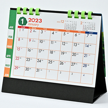 九十九商会 卓上カレンダー エコグリーン 2023年版 YG-208-2023 1セット(5冊)