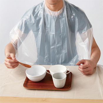 カワモト 使いきり食事用エプロン ホワイト 1セット(500枚:50枚×10パック)