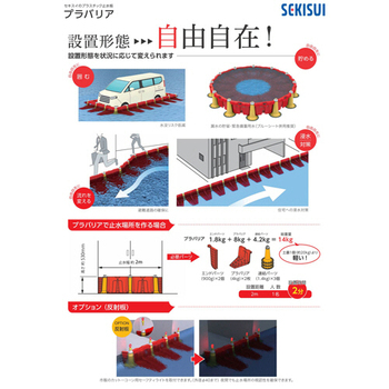 積水樹脂 止水板 プラバリア エンドパーツ レッド SPBEPR 2個