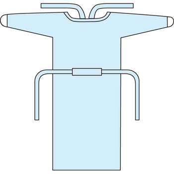 川西工業 アイソレーションガウン フリーサイズ ブルー 7027 1セット(200枚:10枚×20箱)