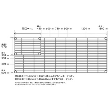 エレクター ワイヤーシェルフ 幅1200×奥行350mm クローム H1448C1 1枚