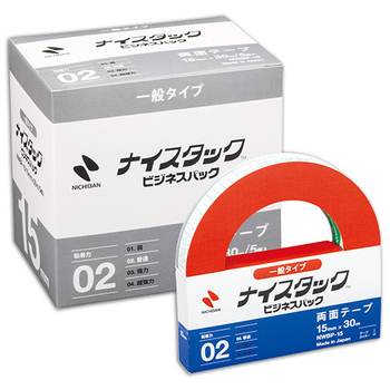ニチバン ナイスタック 再生紙両面テープ ビジネスパック 大巻 15mm×30m NWBP-15 1パック(5巻)