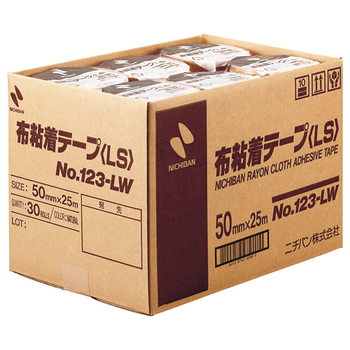 ニチバン 布粘着テープ 50mm×25m 123LW-50 1箱(30巻)
