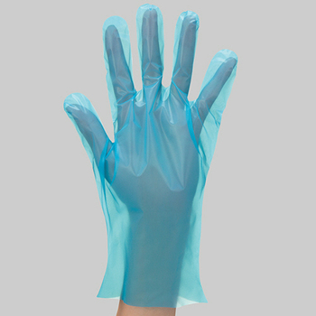 川西工業 ポリエチレン手袋 #2019 外エンボス ブルー L 1セット(1000枚:100枚×10箱)
