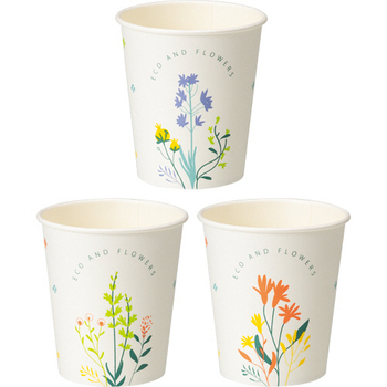 TANOSEE 紙コップ AND FLOWERS(アンド フラワーズ) 205mL(7オンス) 1セット(2400個:80個×30パック)