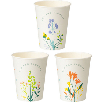 TANOSEE 紙コップ AND FLOWERS(アンド フラワーズ) 275mL(9オンス) 1セット(1500個:50個×30パック)