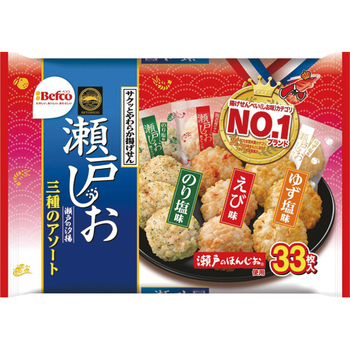 栗山米菓 瀬戸の汐揚 三種のアソート 1パック(30枚)