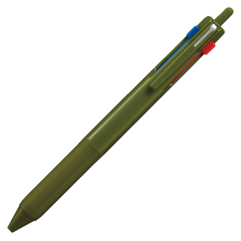 三菱鉛筆 ジェットストリーム 3色ボールペン 0.7mm (軸色:ダークオリーブ) SXE350707.18 1本