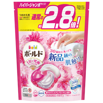 P&G ボールド ジェルボール4D 華やかプレミアムブロッサムの香り つめかえ用 ハイパージャンボサイズ 1パック(31個)