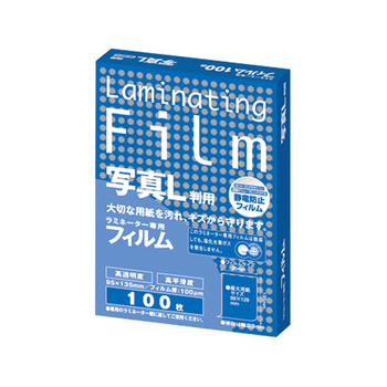 アスカ ラミネーター専用フィルム 写真L判サイズ 100μ BH904 1パック(100枚)