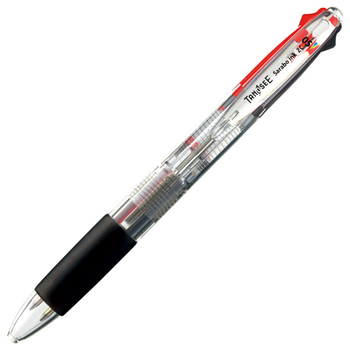 TANOSEE ノック式油性2色ボールペン(なめらかインク) 0.5mm (軸色:クリア) 1本