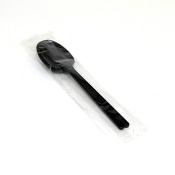 シモジマ HEIKO プラスチックスプーン 16cm 黒 単袋 #004513023 1パック(100本)