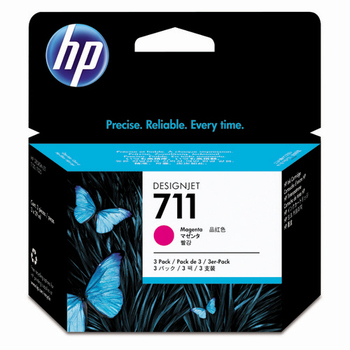 HP HP711 インクカートリッジ マゼンタ 29ml/個 染料系 CZ135A 1箱(3個)