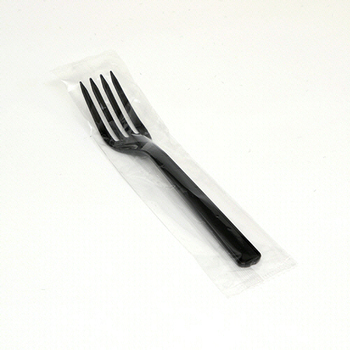 シモジマ HEIKO プラスチックフォーク 16cm 黒 単袋 #004513024 1パック(100本)