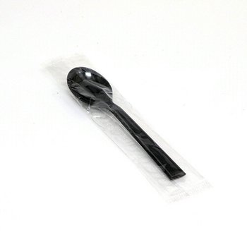 シモジマ HEIKO プラスチックスプーン 12.3cm 黒 単袋 #004513026 1パック(100本)