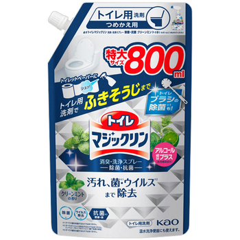 花王 トイレマジックリン 消臭・洗浄スプレー 除菌・抗菌 クリーンミントの香り つめかえ用 特大 800ml 1パック