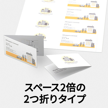エーワン マルチカード インクジェットプリンタ兼用紙 白無地 A4判 5面 2つ折り名刺サイズ 51151 1冊(10シート)