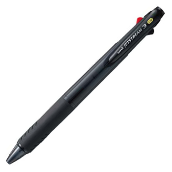 三菱鉛筆 ジェットストリーム 3色ボールペン 0.38mm (軸色:透明ブラック) SXE340038T.24 1本