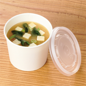アヅミ産業 紙カップ 汁椀 外嵌合フタ DYC-100 1パック(100枚)