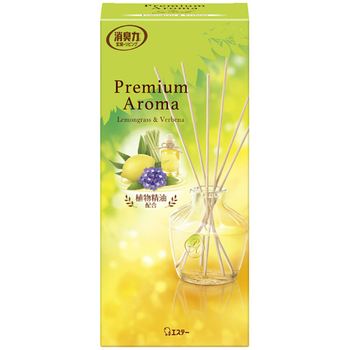 エステー 玄関・リビング用 消臭力 Premium Aroma Stick レモングラス&バーベナ 本体 50ml 1個