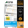 エーワン マルチカード インクジェットプリンタ専用紙 白無地 特厚口 A4 10面 名刺サイズ 51292 1冊(100シート)
