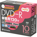 TANOSEE バーベイタム 録画用DVD-R 120分 1-16倍速 ホワイトワイドプリンタブル 5mmスリムケース VHR12JP10T2 1パック(10枚