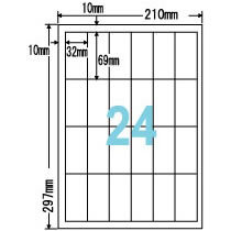 東洋印刷 ナナワード ページプリンタ用 A4 24面 32×69mm LDW24PB 1箱(500シート:100シート×5冊)