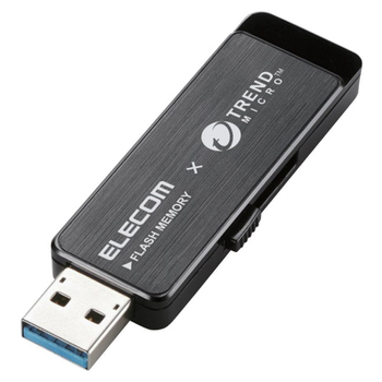 エレコム ウイルス対策USB3.0メモリ(Trend Micro) 32GB ブラック MF-TRU332GBK 1個