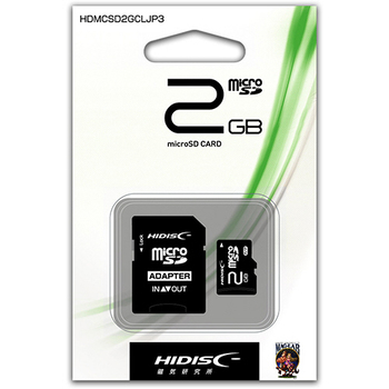 ハイディスク microSDカード 2GB SD変換アダプター付き HDMCSD2GCLJP3 1枚