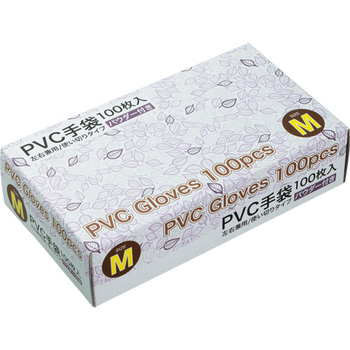 PVCグローブ パウダーあり M 1セット(2000枚:100枚×20箱)