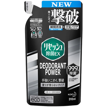 花王 リセッシュ 除菌EX デオドラントパワー 香りが残らないタイプ つめかえ用 310mL 1個