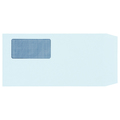 TANOSEE 窓付封筒 裏地紋付 長3 テープのりなし 80g/m2 ブルー(窓:フィルム) 1パック(100枚)